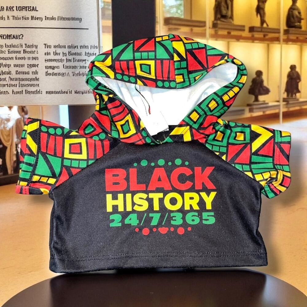 Build-A-Bear Black History Hoodie 24/7/365 Bob Marley Reggae Bear Clothes Outfit - Picture 7 of 7